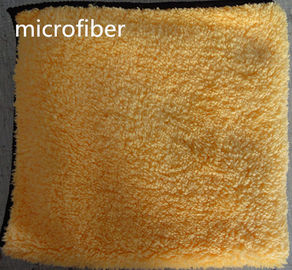 Mano di cucitura del vello di corallo che pulisce l'asciugamano 40*40cm 300gsm giallo di sport di Microfiber