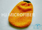 Poliestere di corallo arancio 4,4&quot; del guanto mezzo 80% dell'autolavaggio di Microfiber del vello x 8,8&quot;