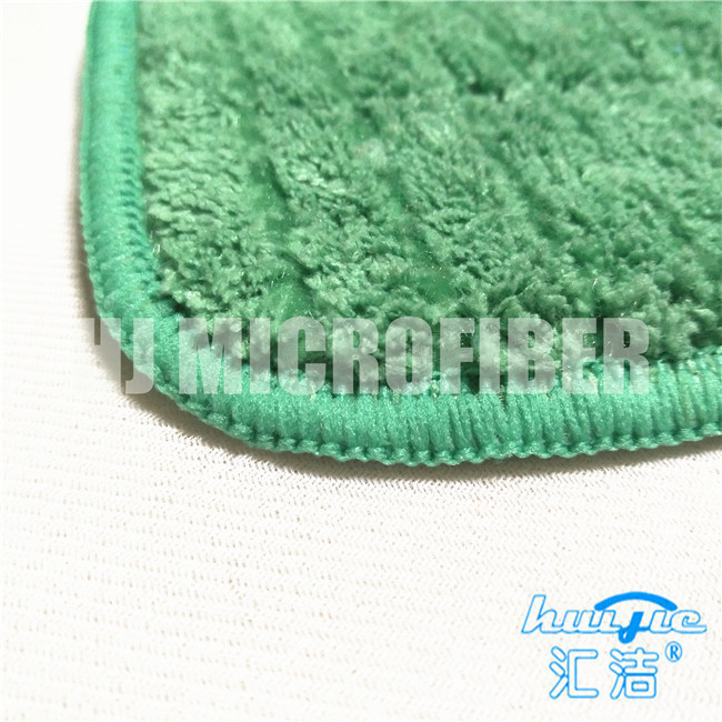 Tessuto di corallo del vello di Microfiber di colore verde con le zazzere piane della ricarica del cavo duro di nylon verde per pulizia domestica