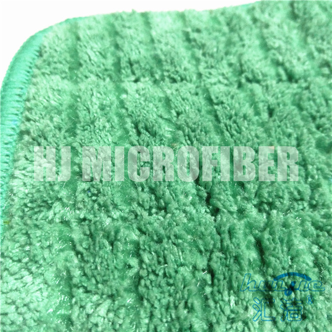 Tessuto di corallo del vello di Microfiber di colore verde con le zazzere piane della ricarica del cavo duro di nylon verde per pulizia domestica