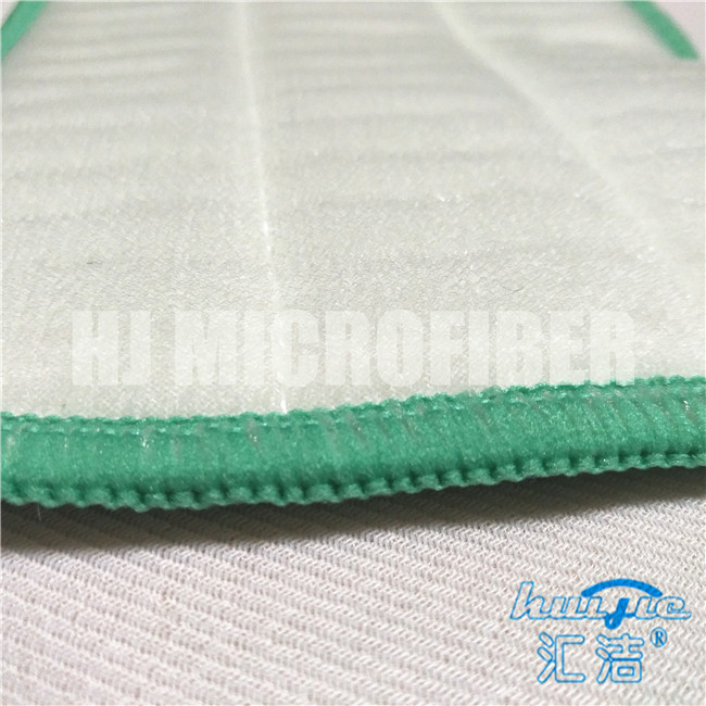 Tessuto di corallo del vello di Microfiber di colore verde con le zazzere piane della ricarica del cavo duro di nylon verde per pulizia domestica