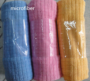 Microfiber asciugamani di pulizia della cucina della grata di giallo 260gsm di 40cm * di 30 per il bagno dell'automobile