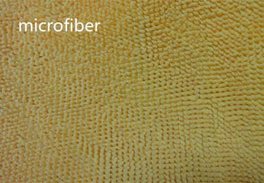 Tessuto 100% di ciniglia del poliestere di larghezza di giallo 150cm di Microfiber 550gsm piccolo