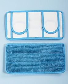 Un insieme del mucchio blu a 11 pollici di torsione Microfiber di zazzera bagnata commerciale riutilizzabile di 2 con tela bianca